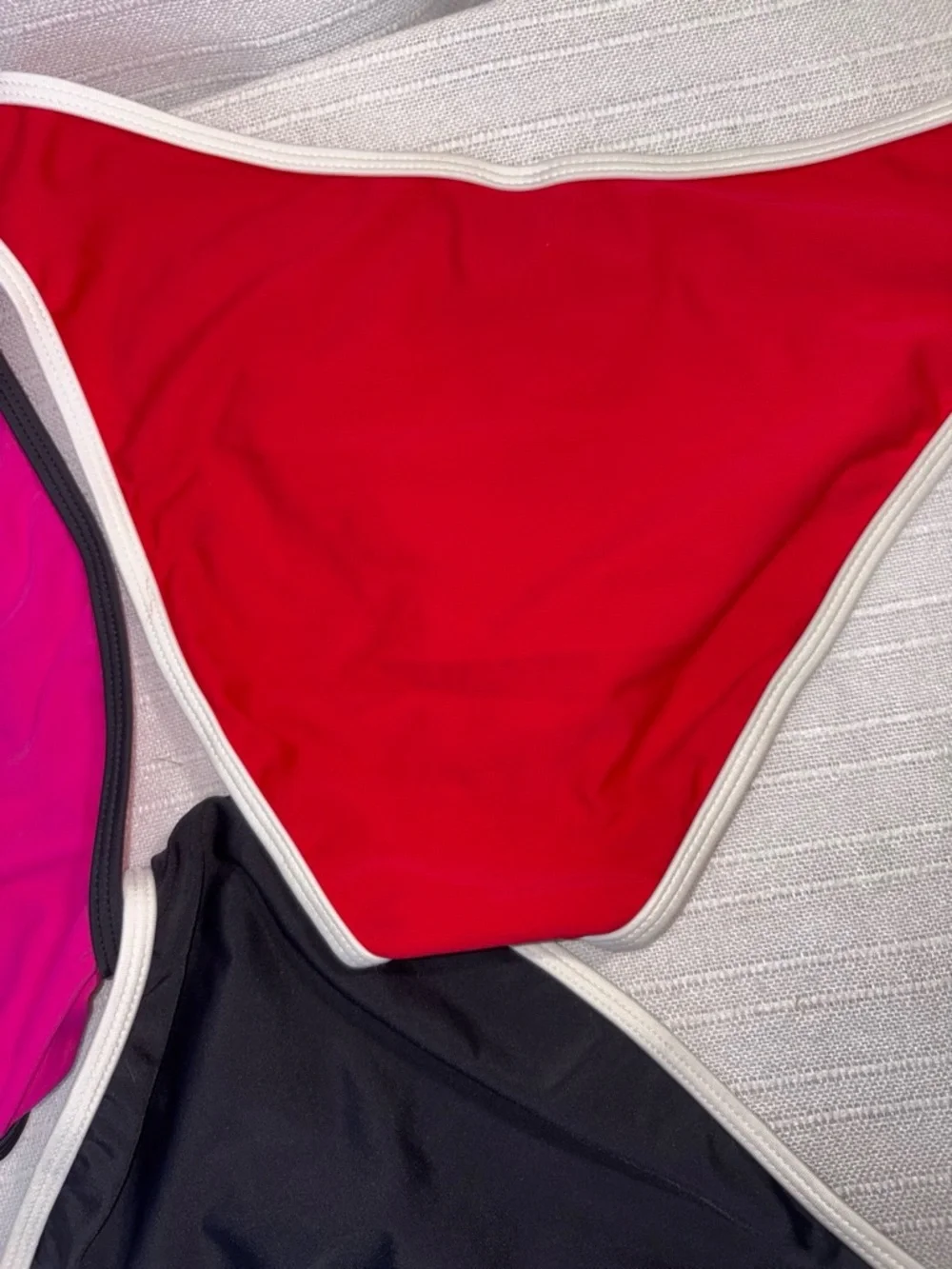 Venus Swim Bikini Bottom Bundle Black Pink Red with White Trim 10 EUC